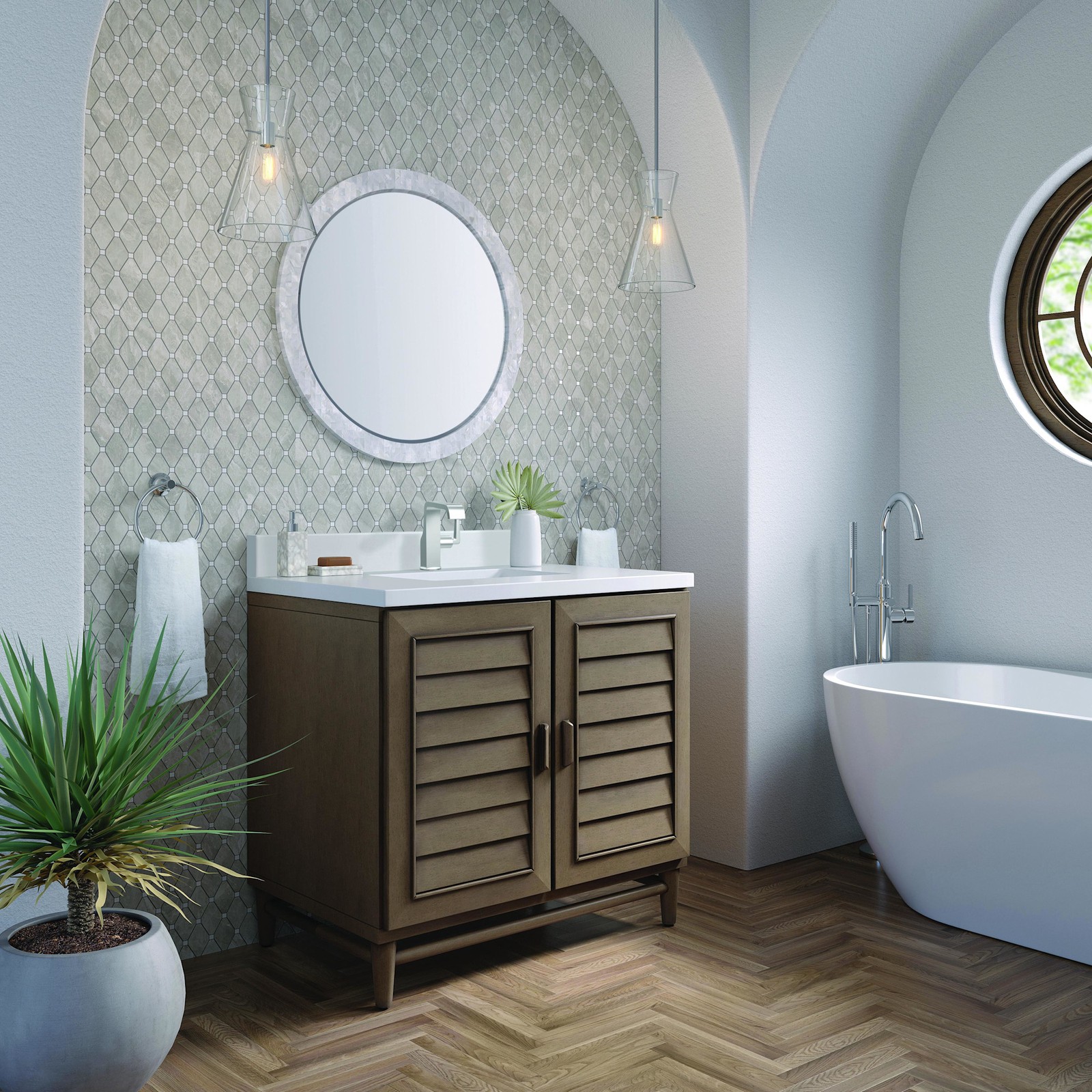 James Martin Vanities 620-V36-1WZ Portland 36″ Single Basin Wood – Wood