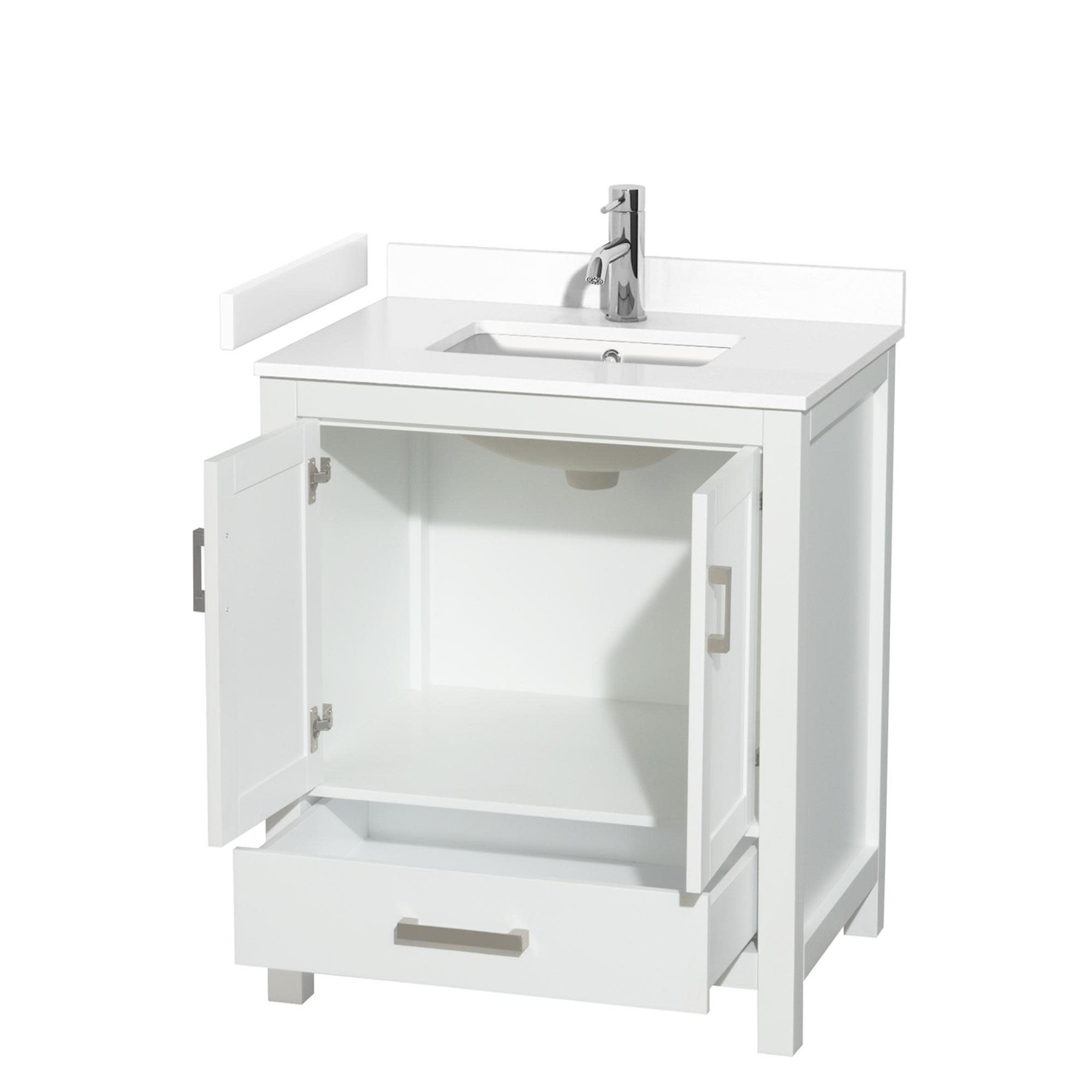 Wyndham Collection WCS141430S-VCA-MXX Sheffield 30″ – White / Carrara Cultured