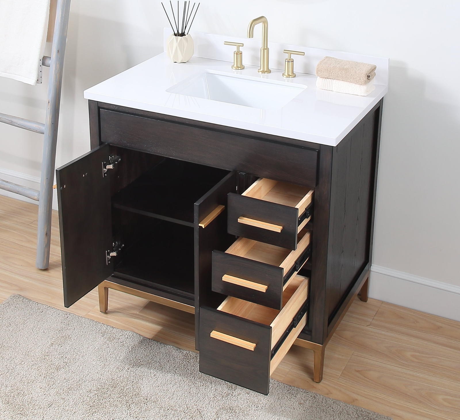 36 inch Beatrice Espresso Modern Bathroom Sink Vanity TB-9838-V36