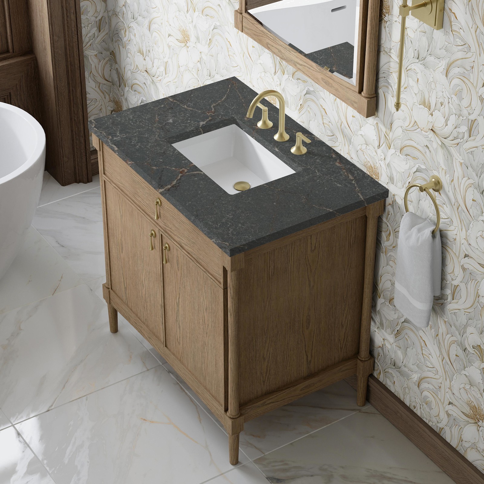 James Martin Vanities D680-V36-3PBL Kinnsden 36″ – Sable Oak