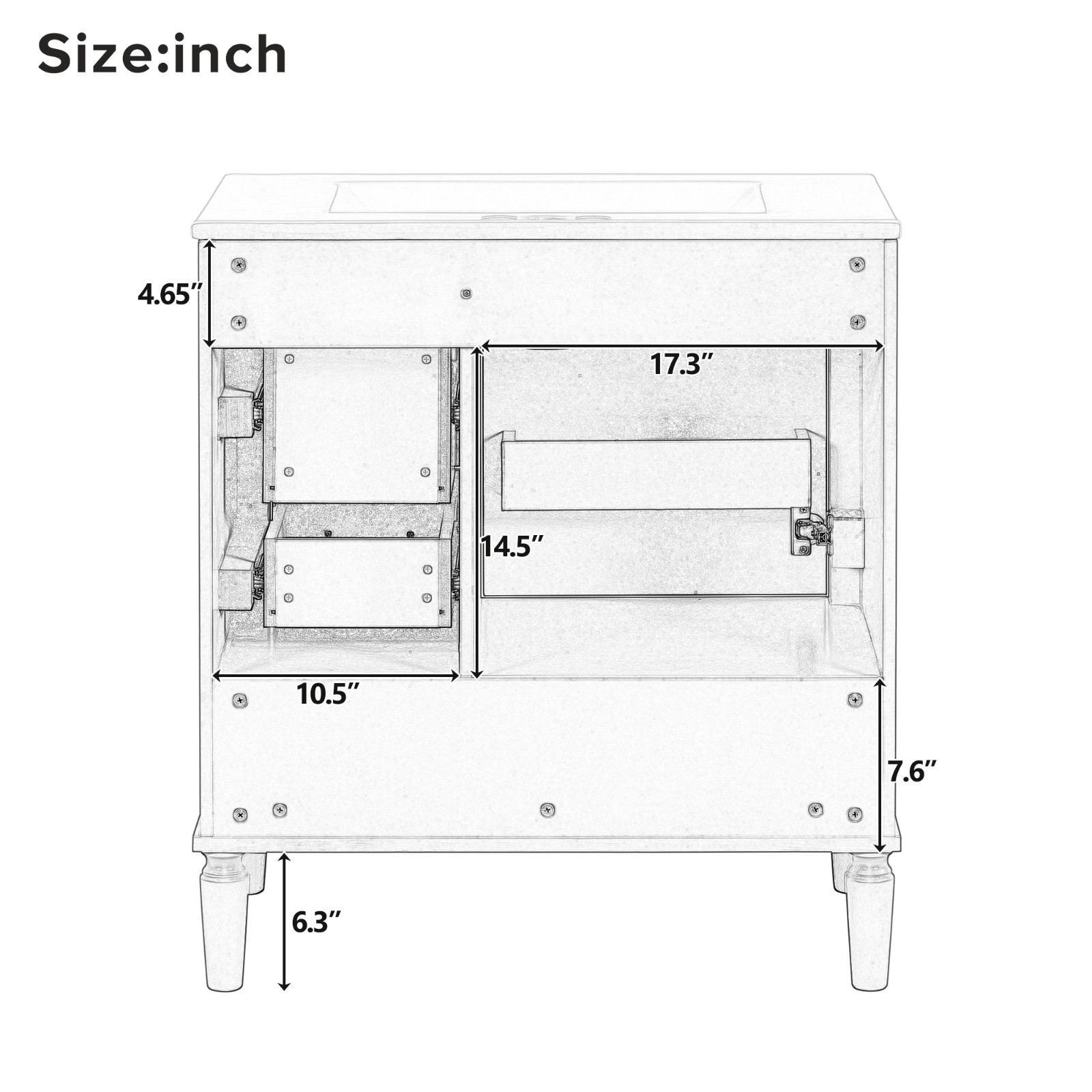 Bathroom Cabinet with Sink 30″ Freestanding Storage Vanity Cabinet for Bathroom