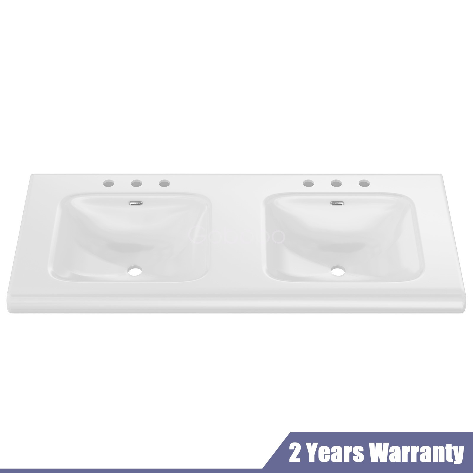 47″ Bathroom Double Sink Vanity Cabinet Ceramic W/ Double Sink Cabinet White