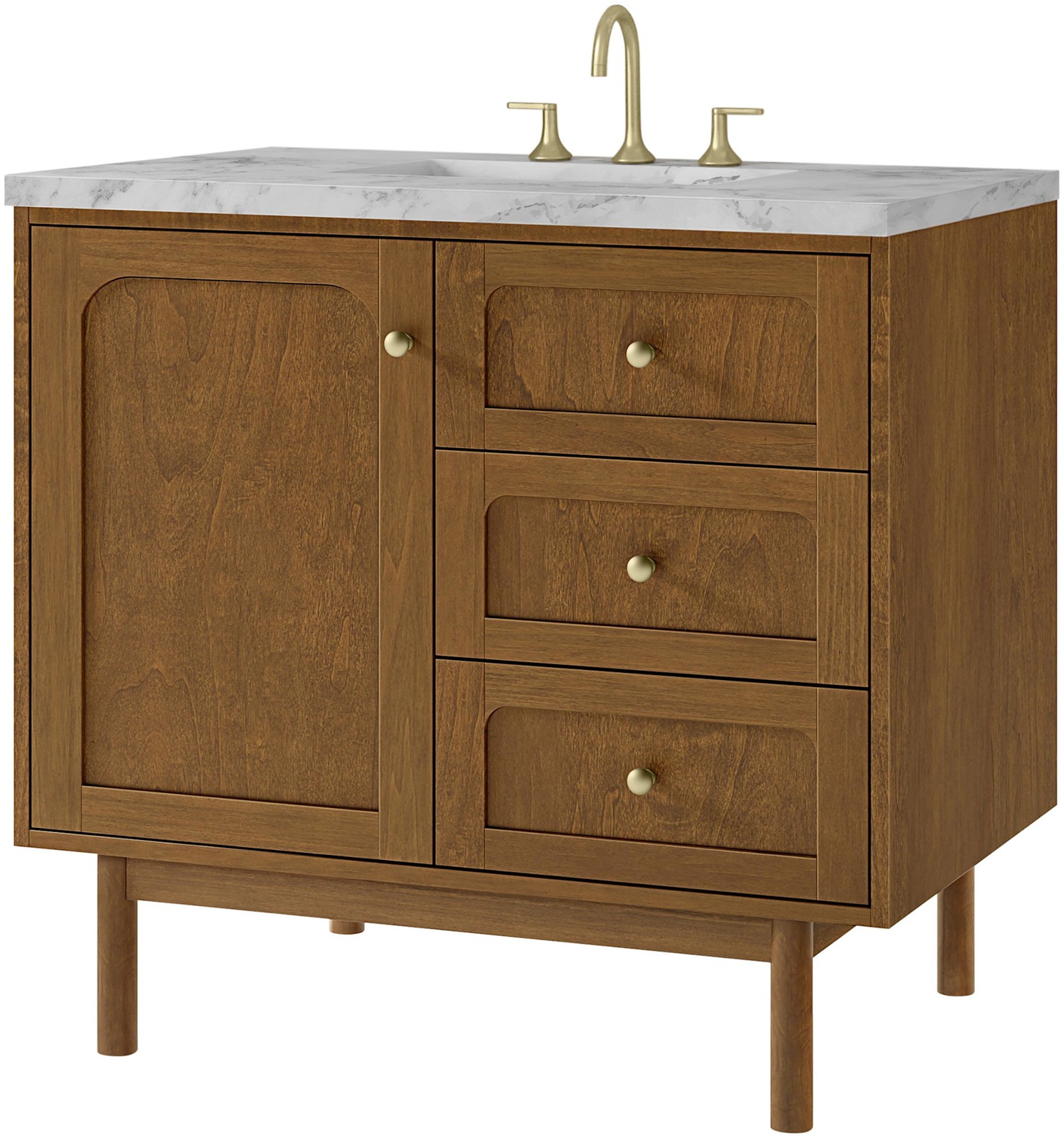 James Martin Vanities 545-V36-3CAR Laurent 36″ Single Basin – Light Natural Oak