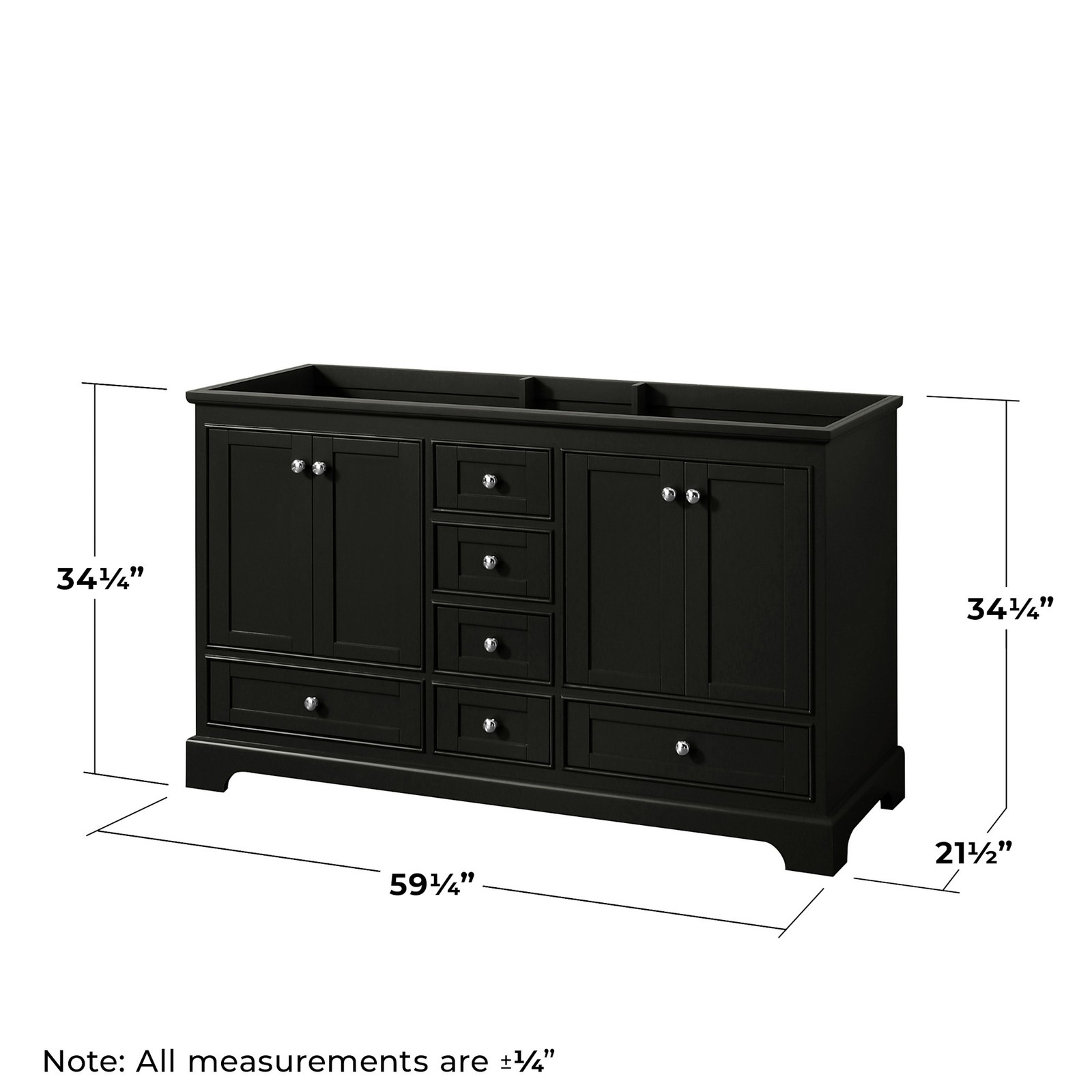 Wyndham Collection WCS202060DCXSXXMXX Deborah 59-1/4″ Double – Dark Gray / Matte