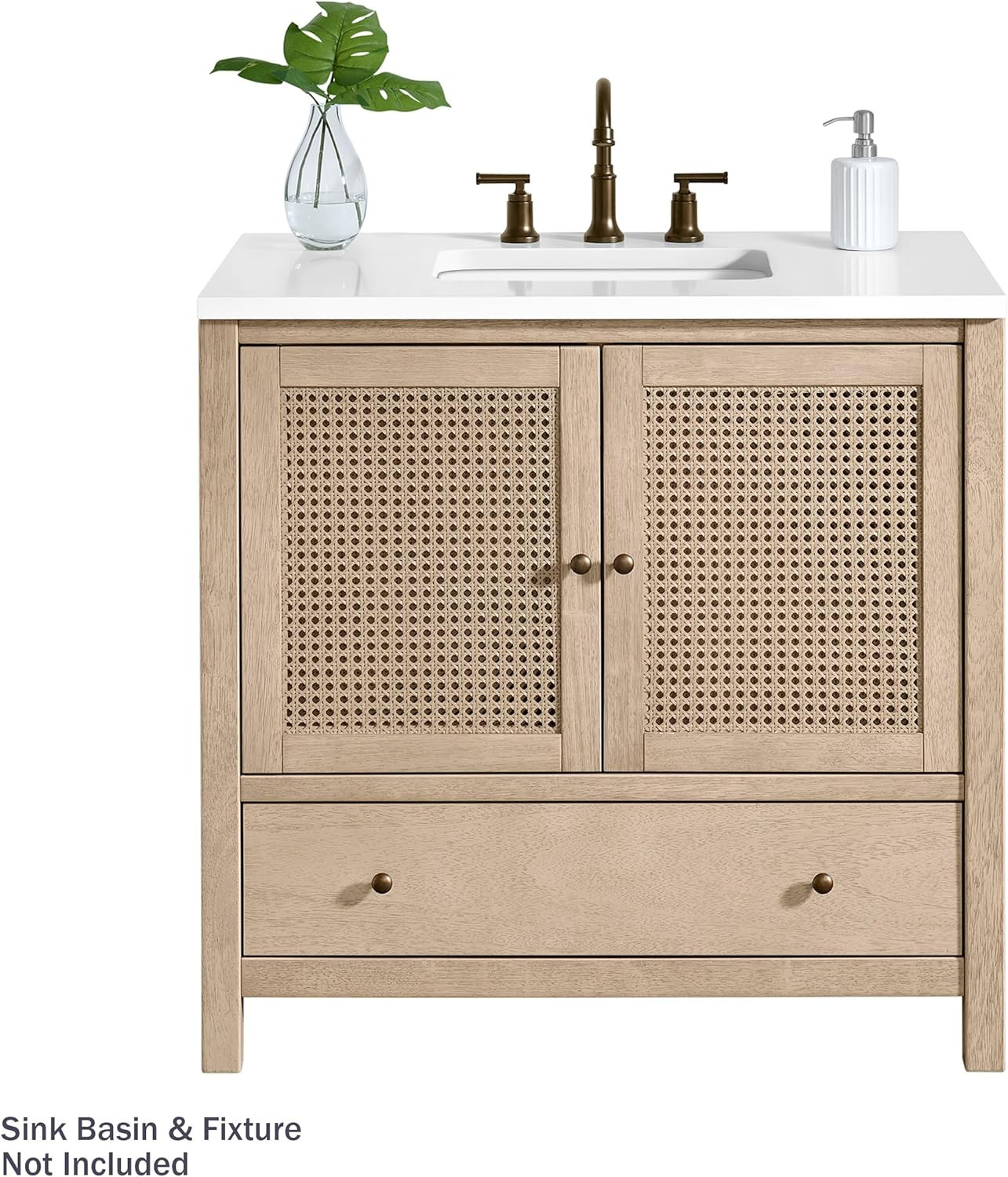 Lucca 36″ Freestanding Wood Bathroom Vanity – Large Drawer & Soft-Close Doors
