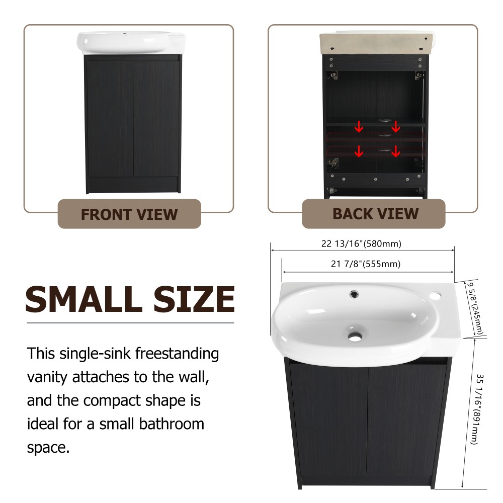 Freestanding Bathroom Vanity W Sink Soft Close Doors