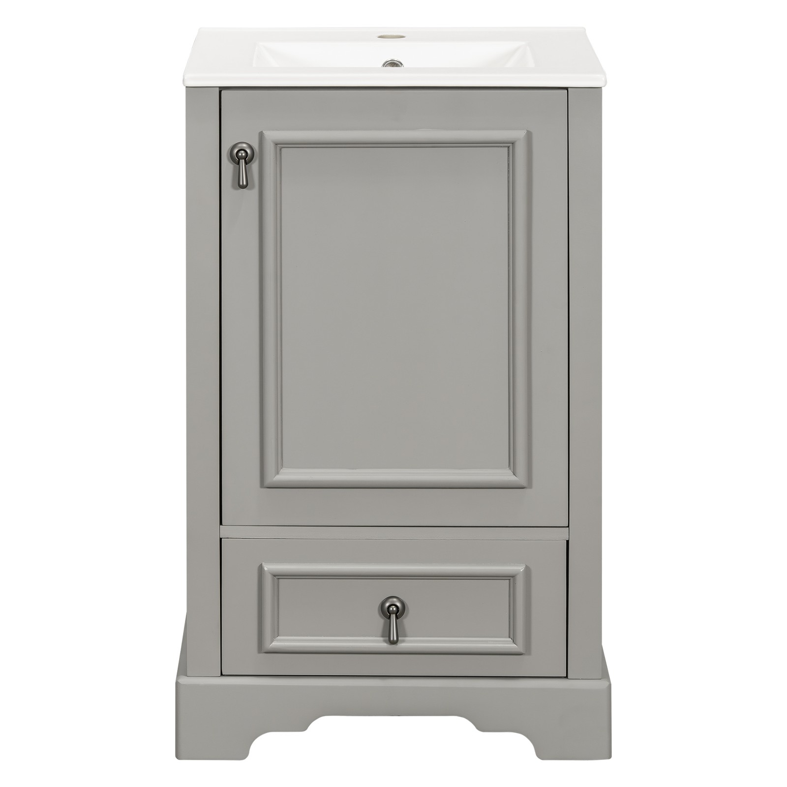 20″ Bathroom Vanity with Ceramic Sink Modern Storage Cabinet w/Soft Close Door