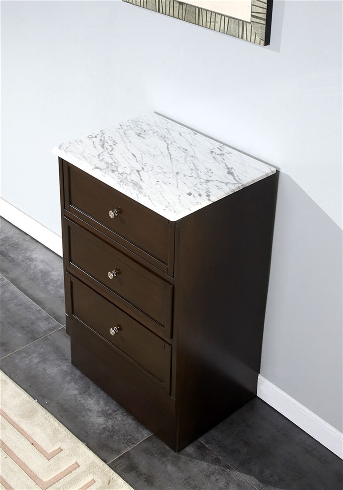58″ Single Bathroom Sink Vanity Carrara White Marble Stone Top Cabinet 902WM-L