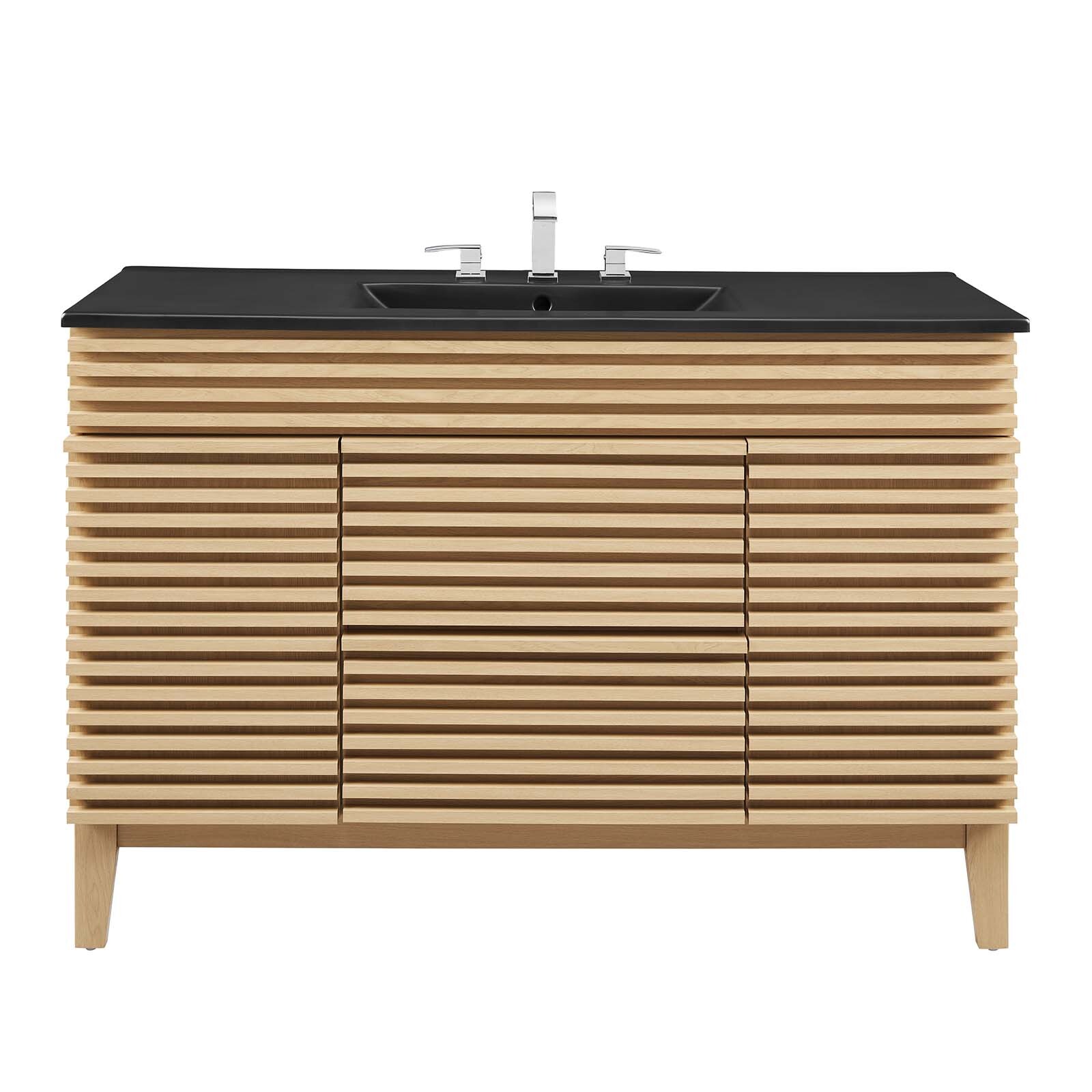 Modway Render 48″ Single Bathroom Vanity in Oak Black