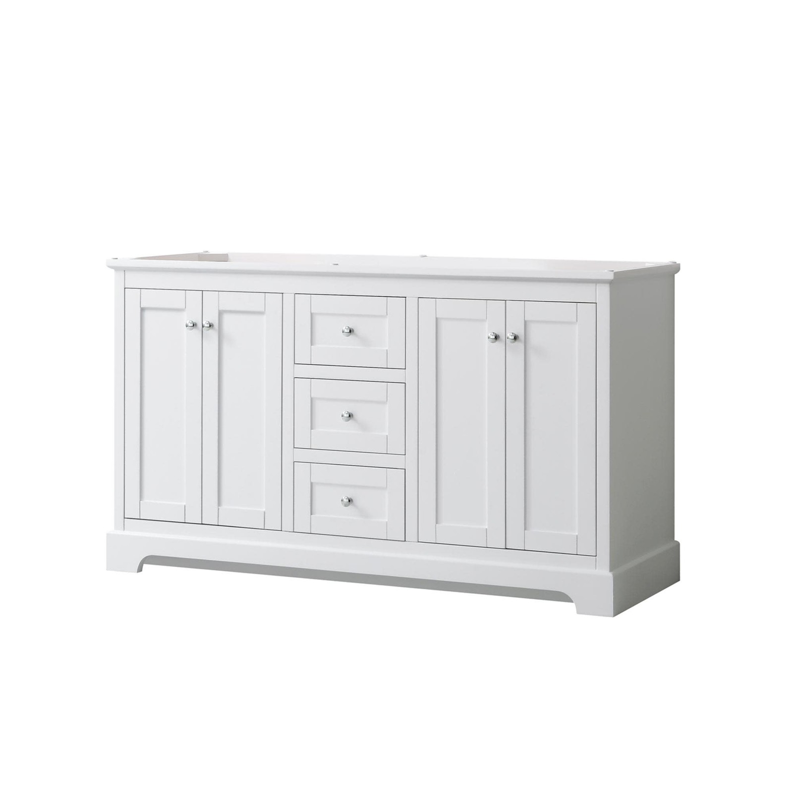 Wyndham Collection WCV232360DCXSXXMXX Avery 60″ Double – White / Polished Chrome
