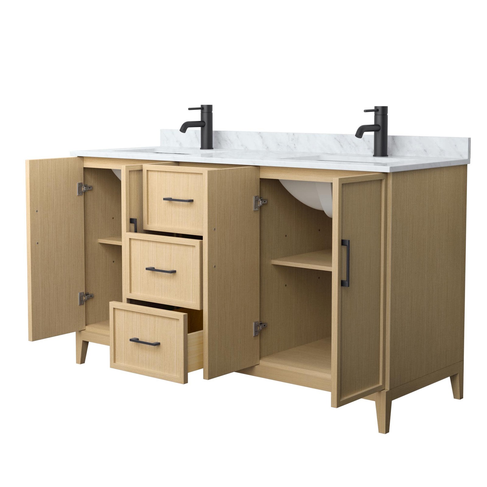 Wyndham Collection WCH717160D-CM-UNSMXX Elan 60″ – White / Brushed Nickel