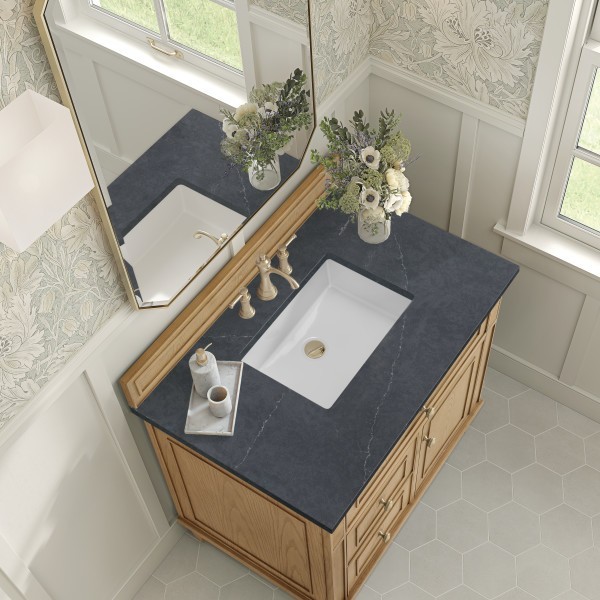 36″ James Martin Lorelai 424-V36-LNO-3CSP Vanity Cabinet Charcoal Soapstone Top