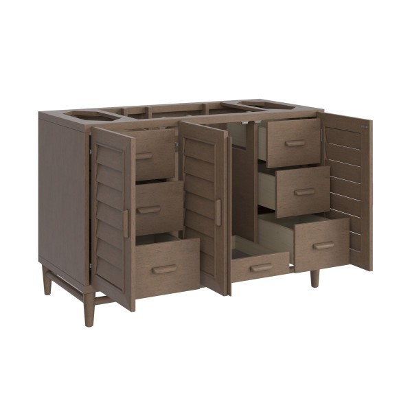 48″ James Martin Portland 620-V48-WW-3CSP Vanity Cabinet Charcoal Soapstone Top