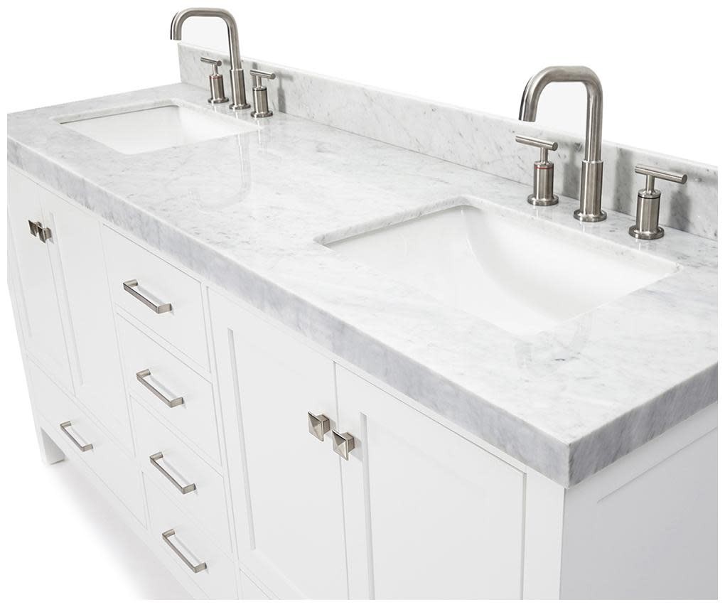 Ariel A072DCW5RVO Cambridge 72″ – Grey / Italian Carrara Marble Top / Brushed