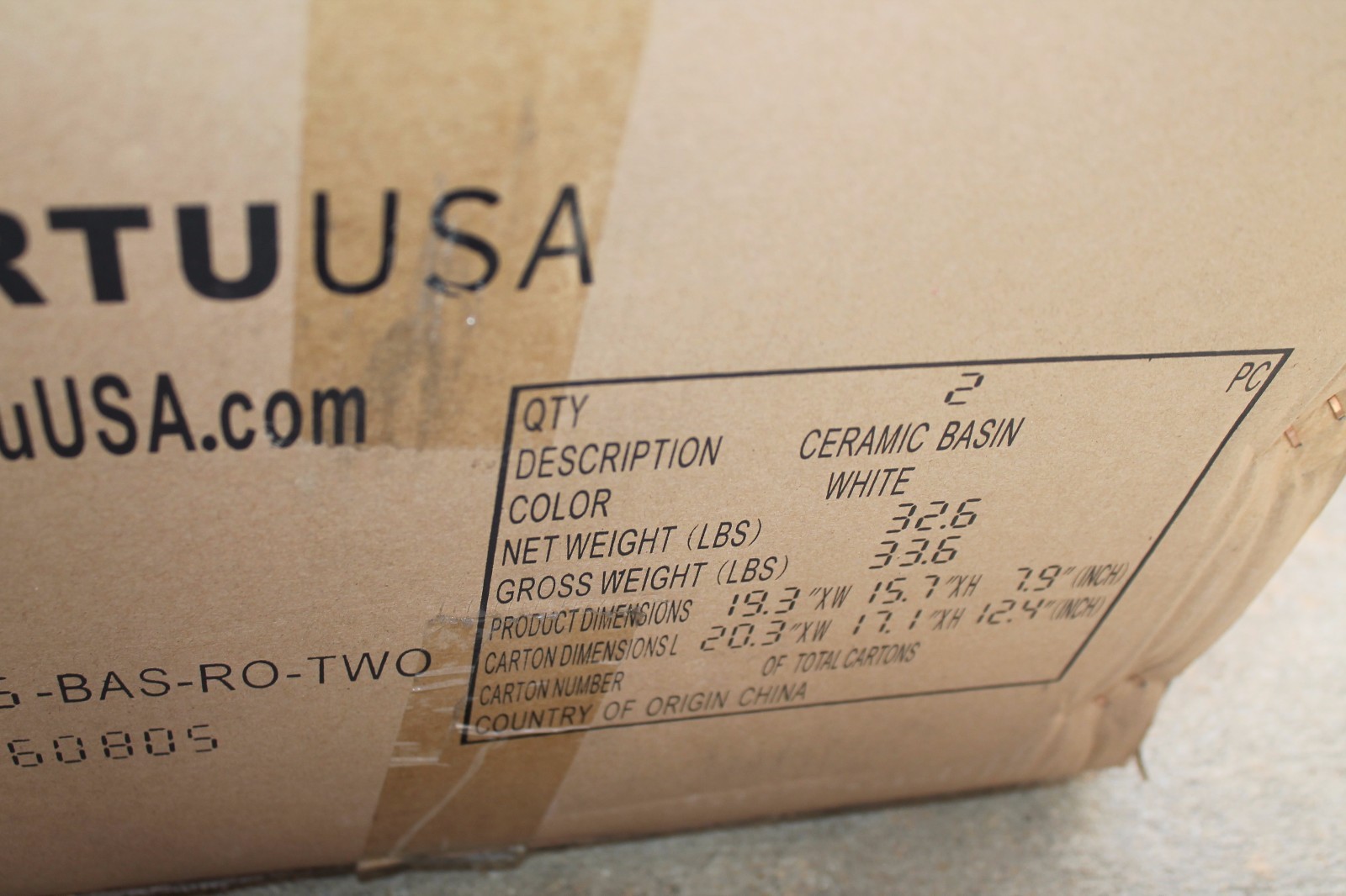 NEW Virtu USA 19.3″ x 15.7″ x 7.9″ Single Ceramic Basin Vanity White