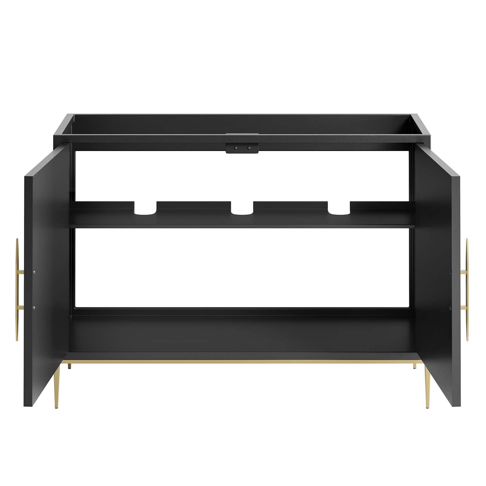 Modway Awaken 48″ Solid Wood and MDF Bathroom Vanity Cabinet in Black