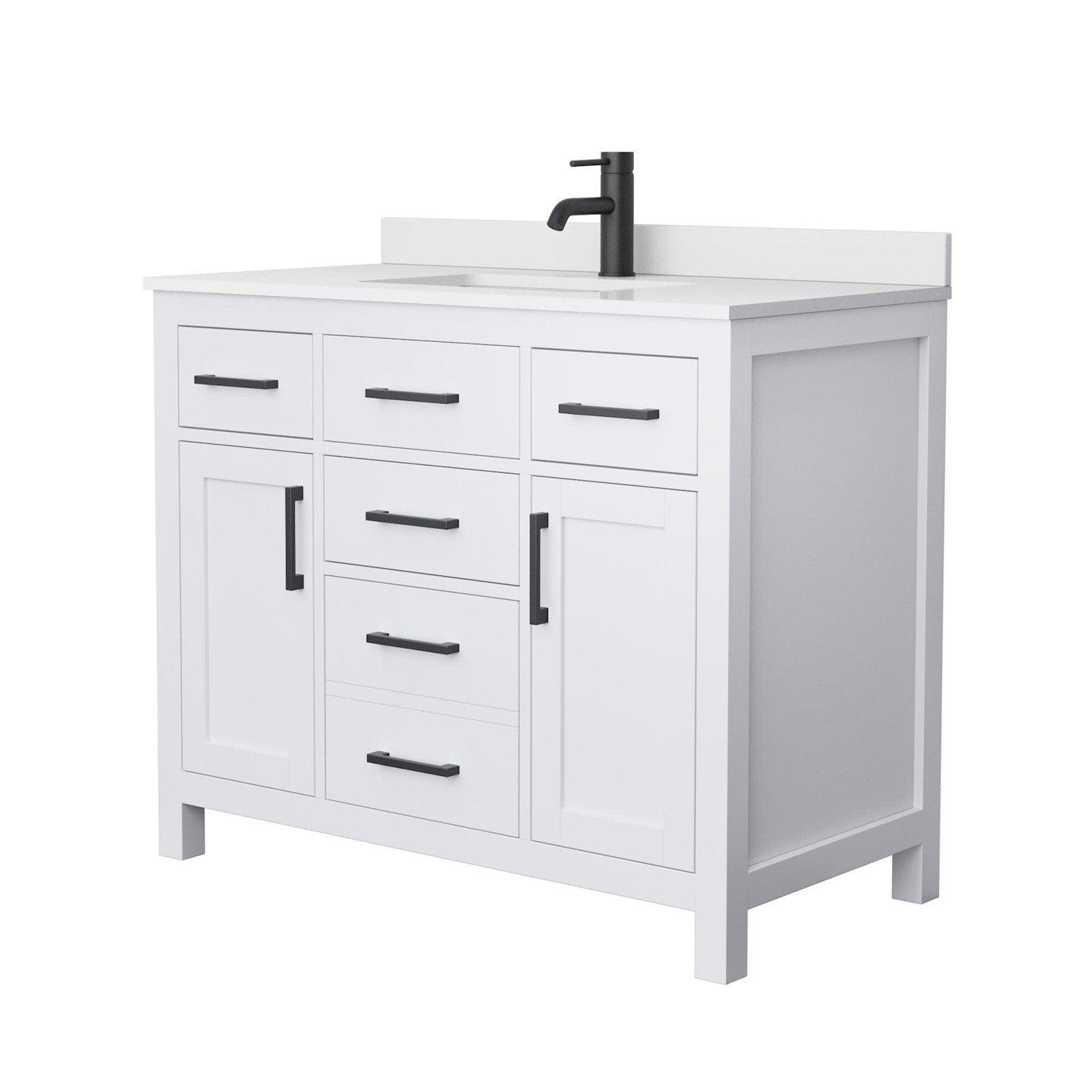 Wyndham Collection WCG242442S-UNSMXX Beckett 42″ – Dark Blue / Carrara Cultured