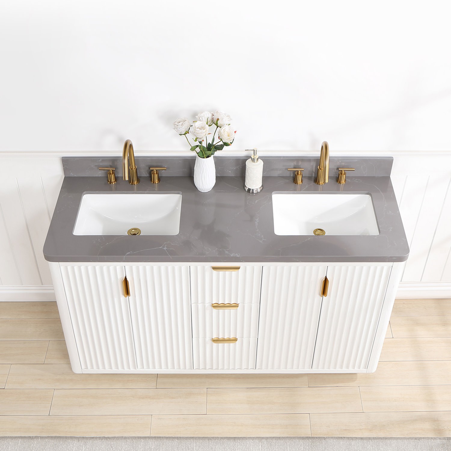 Miseno MV-NM-704160M Cadiz 60″ – Fir Wood Black / Lightning White