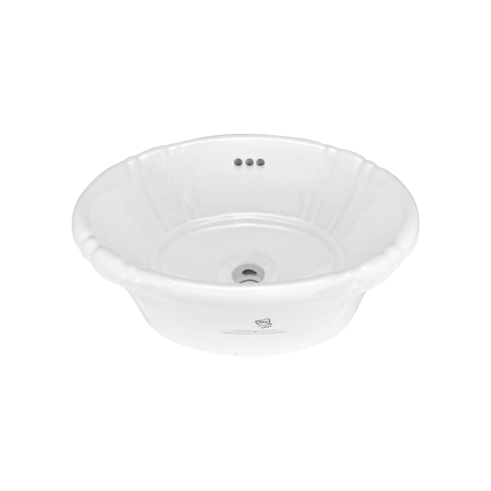 Rok Poppy Oval Drop-In Bathroom Vanity Sink, 17-1/2″ X 14-1/4″, White Porcelain