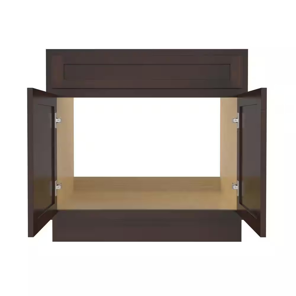 33 In. W X 21 In. D X 32.5 In. H 2-Doors Bath Vanity Cabinet Only in Brown (Unas