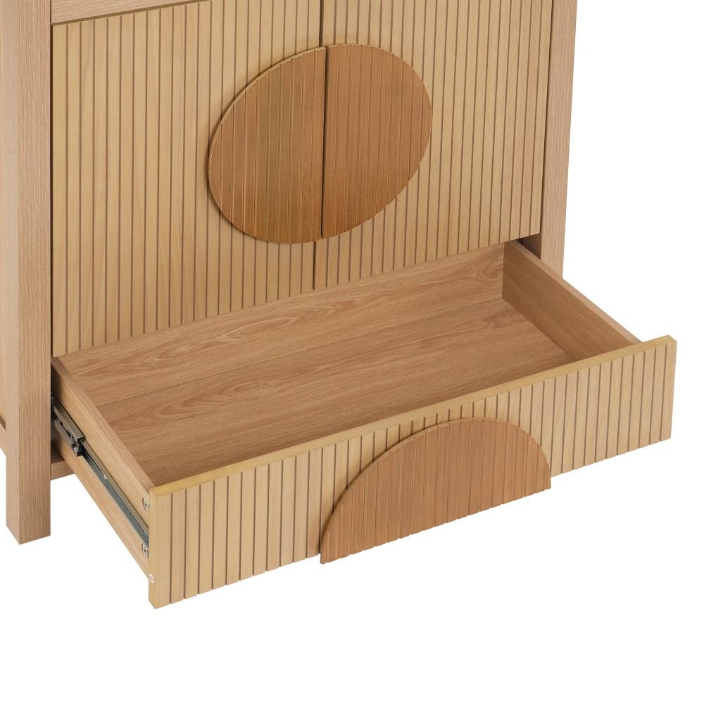 30 Inch Fluted Bathroom Vanity with Sink – Freestanding Modern Wood Cabinet