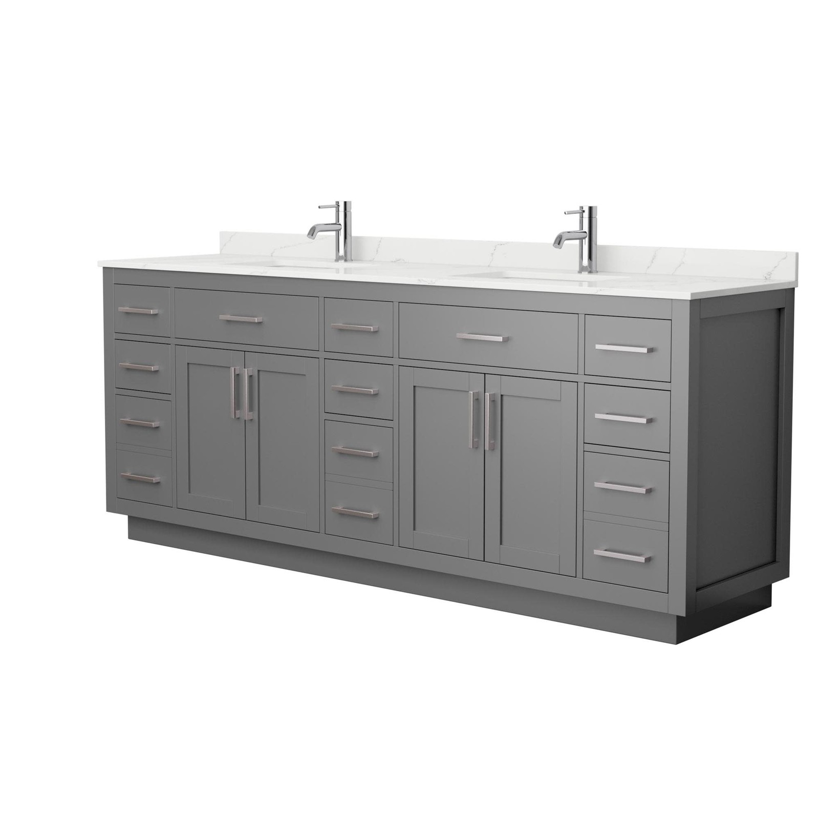 Wyndham Collection WCG262684D-QTZ-UNSMXX Beckett TK 84″ – White / White Quartz