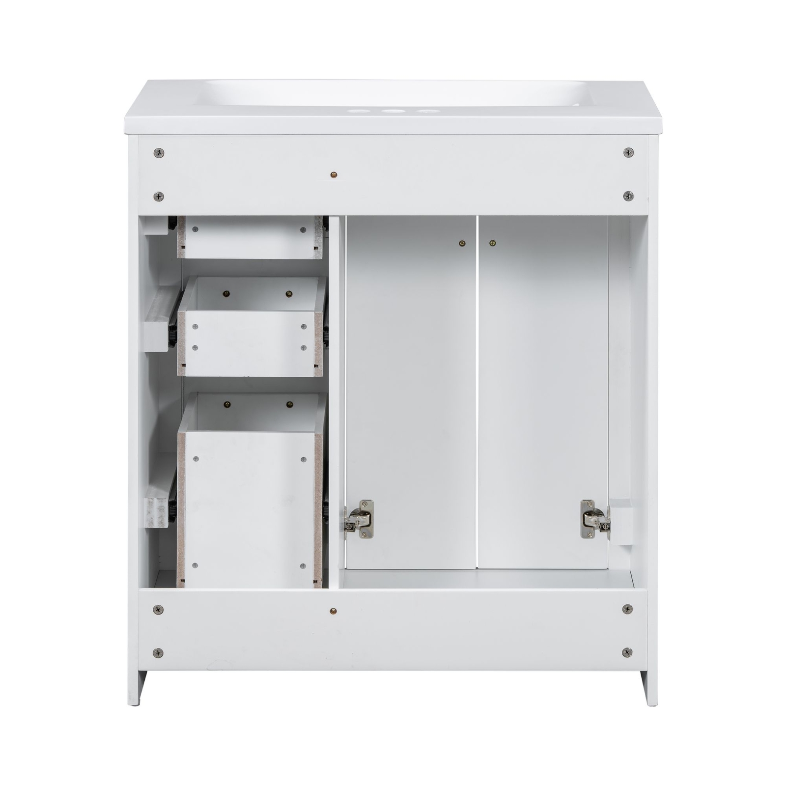 30″ Bathroom Vanity with Sink, Freestanding Vanity Storage Cabinet, 3 Drawers