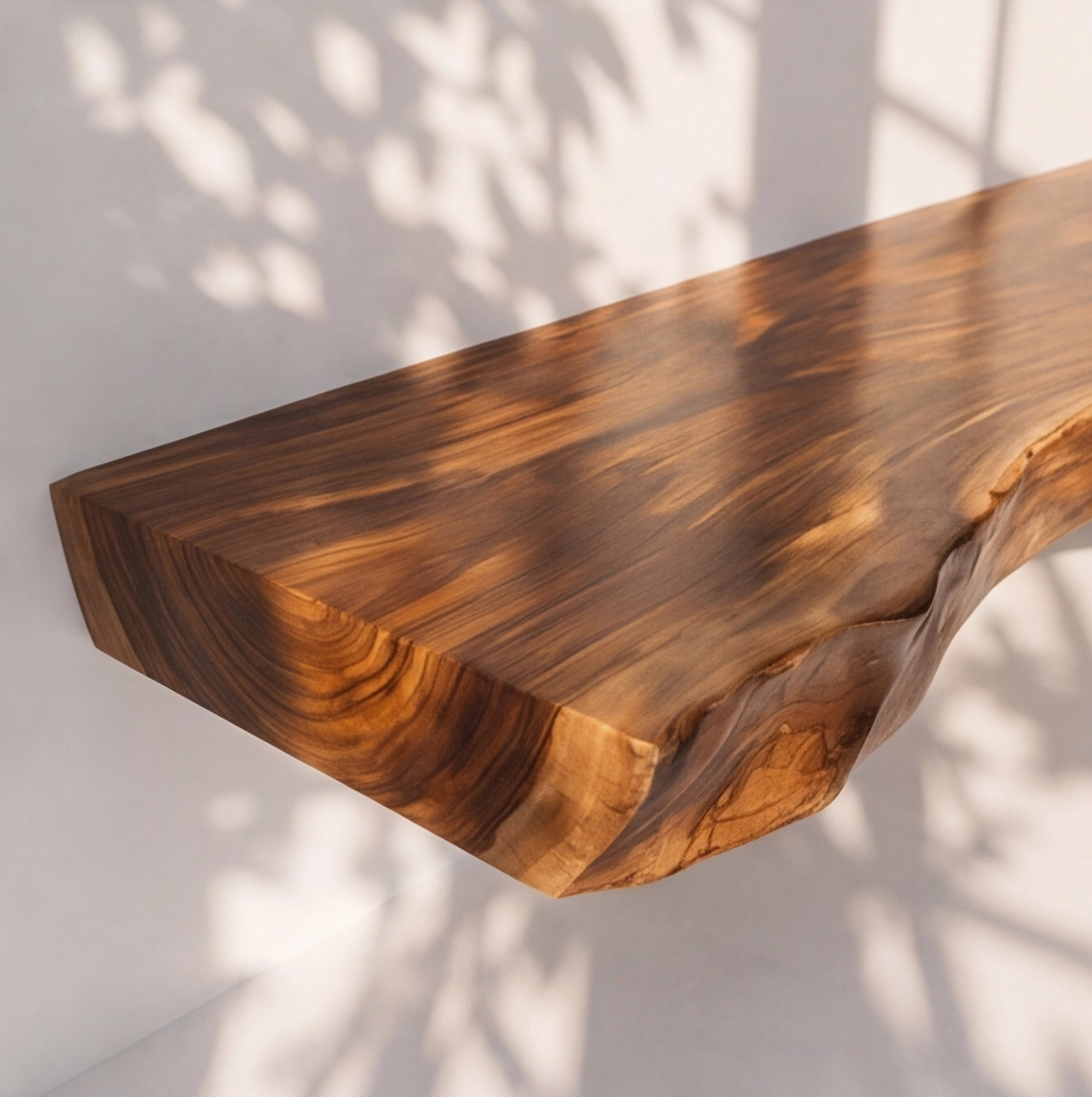 Floating Bathroom Vanity Rustic Solid Wood Live Edge Bathroom Sink Console