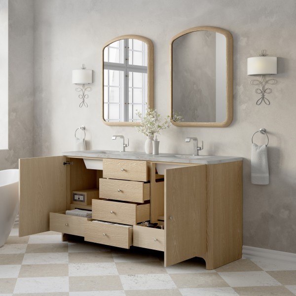 72″ James Martin Gracyn D125-V72-CSD-3VSL Double Vanity Cabinet Victorian Silver