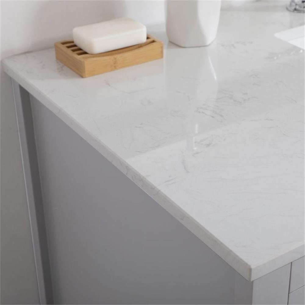 Elegant Decor Aubrey 48″ Single Quartz Top Bathroom Vanity in Gray