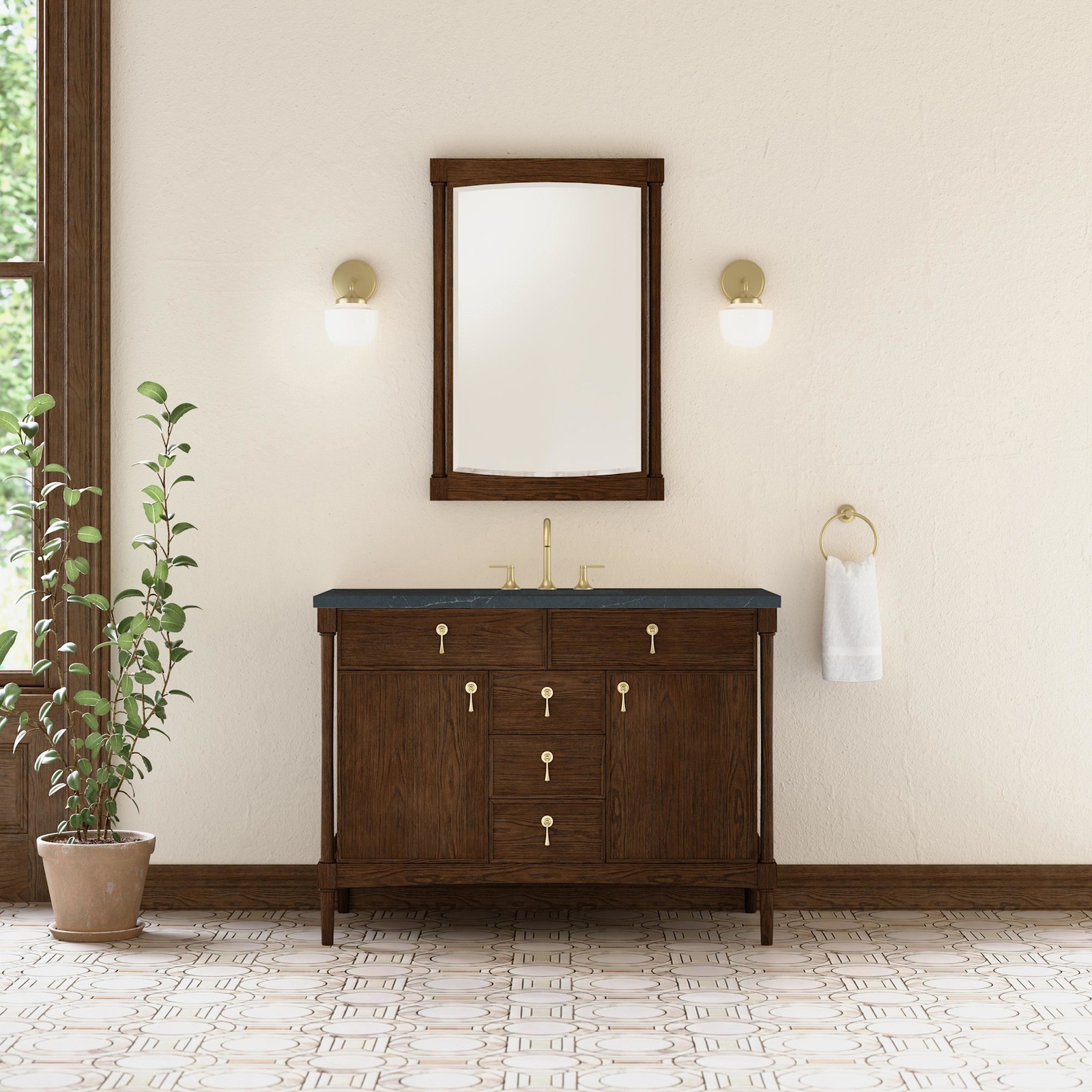 James Martin Vanities D680-V48-3CSP Kinnsden 48″ – Sable Oak