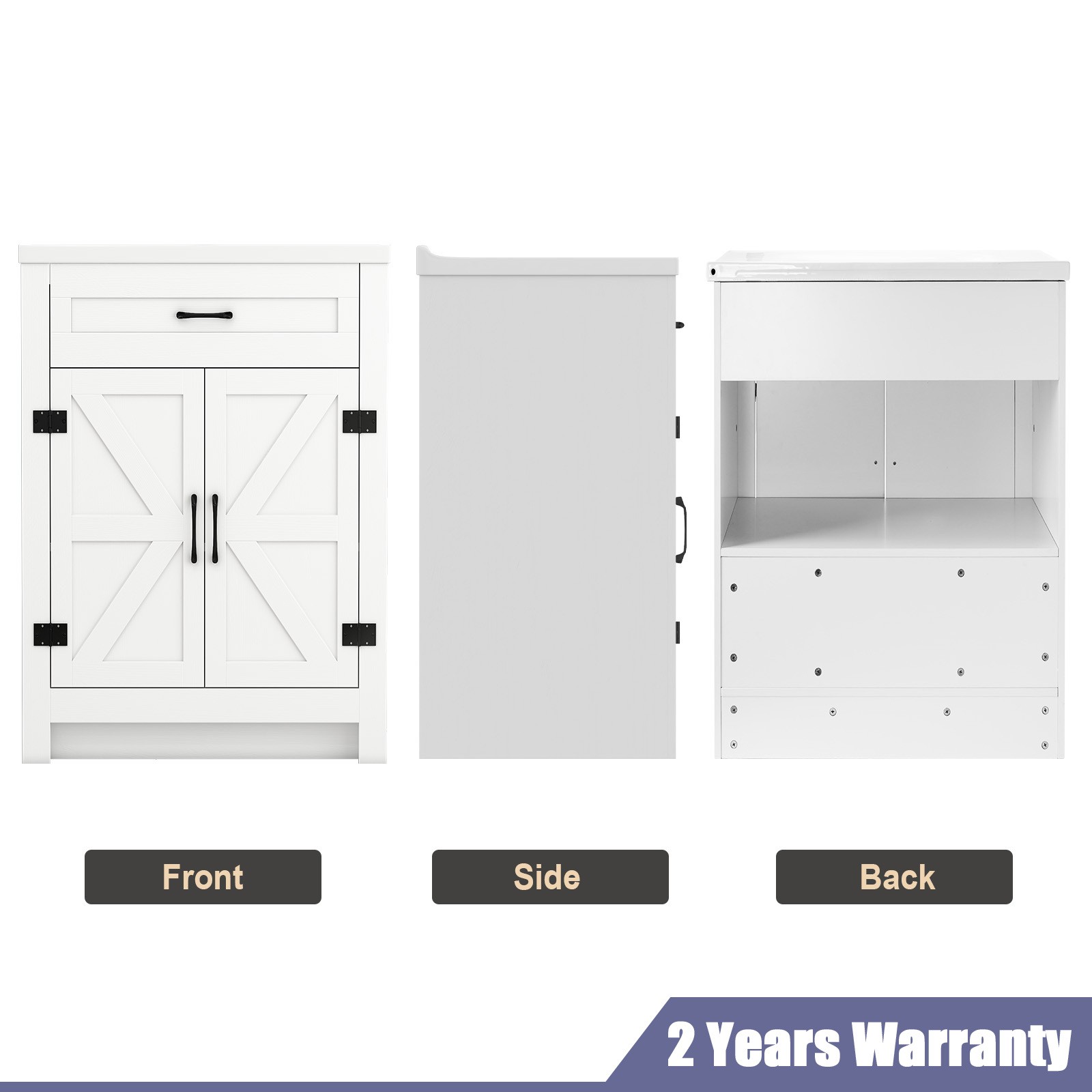 23″ Bathroom Vanity Cabinet & Door Ceramic Sink Bowl Cabinet Bath Organizer
