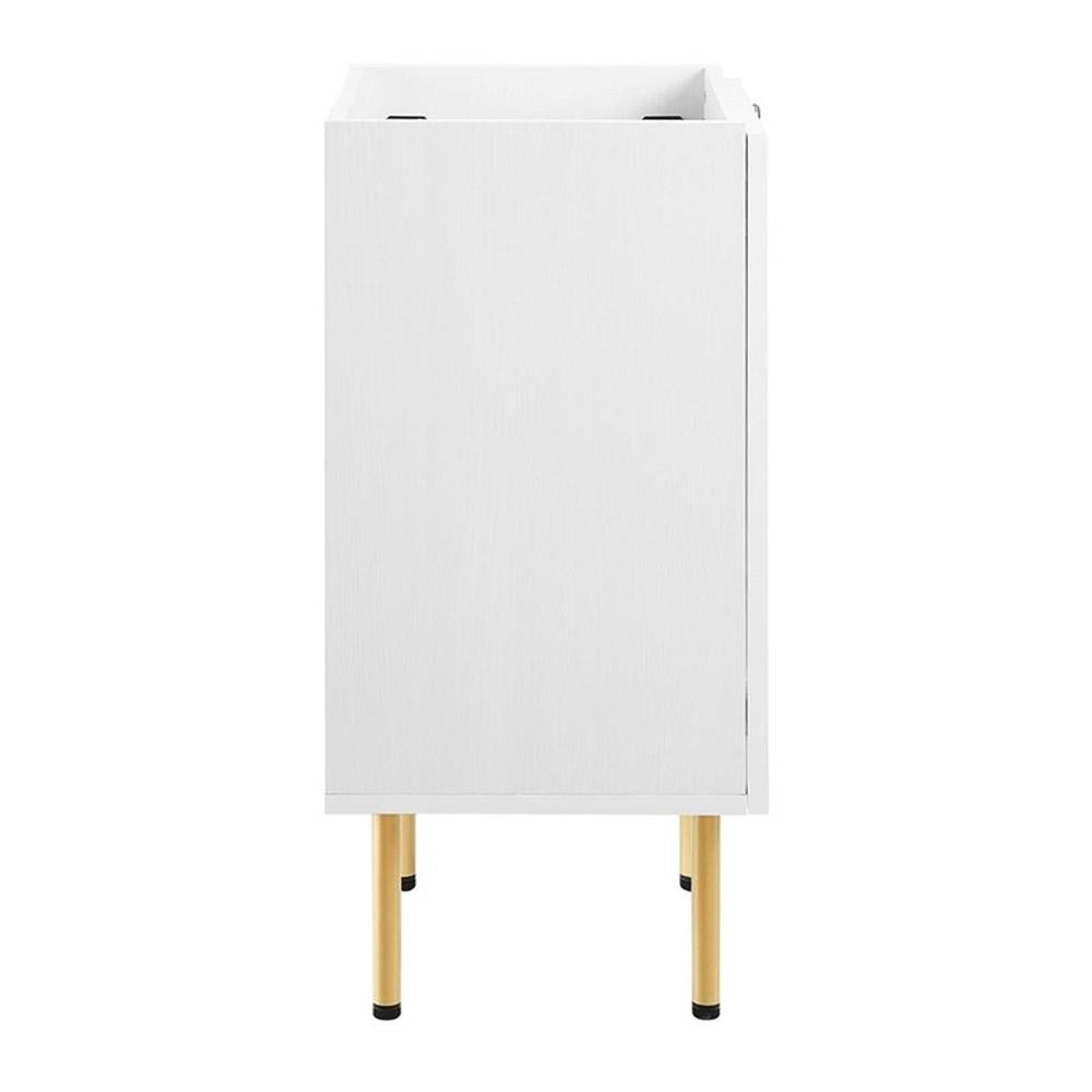 Modway Chaucer 18″ Wood & Rattan Bathroom Vanity Cabinet in White
