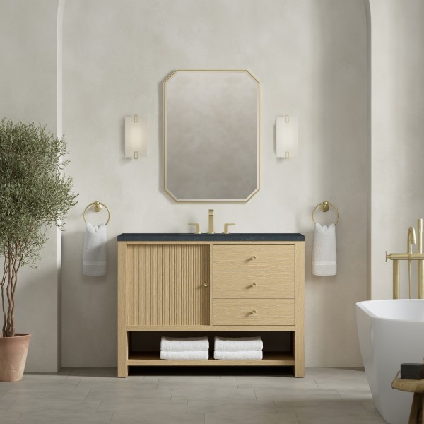 48″ James Martin Marigot D404-V48-SWO-3CSP Vanity Cabinet Charcoal Soapstone Top