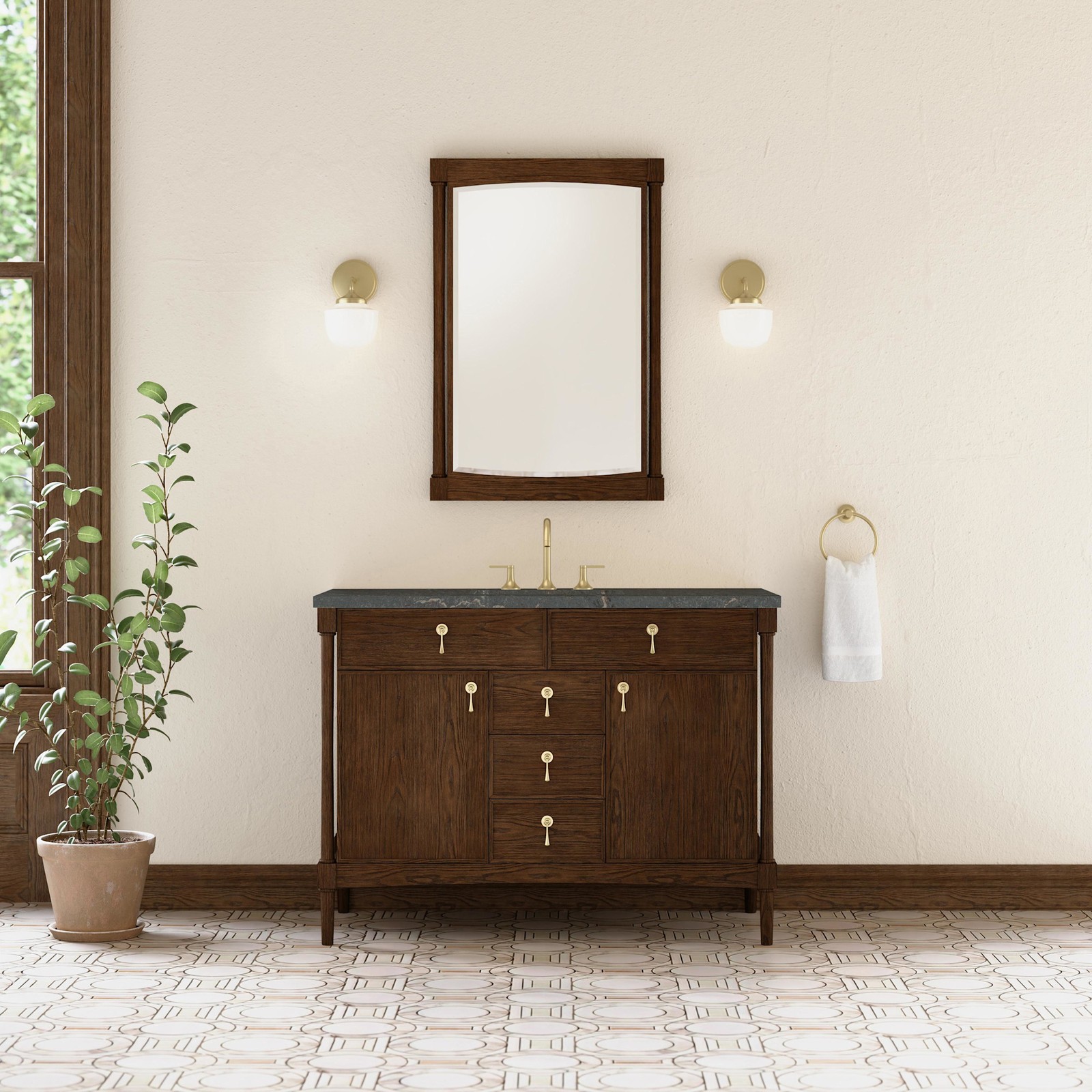 James Martin Vanities D680-V48-3PBL Kinnsden 48″ – Sable Oak