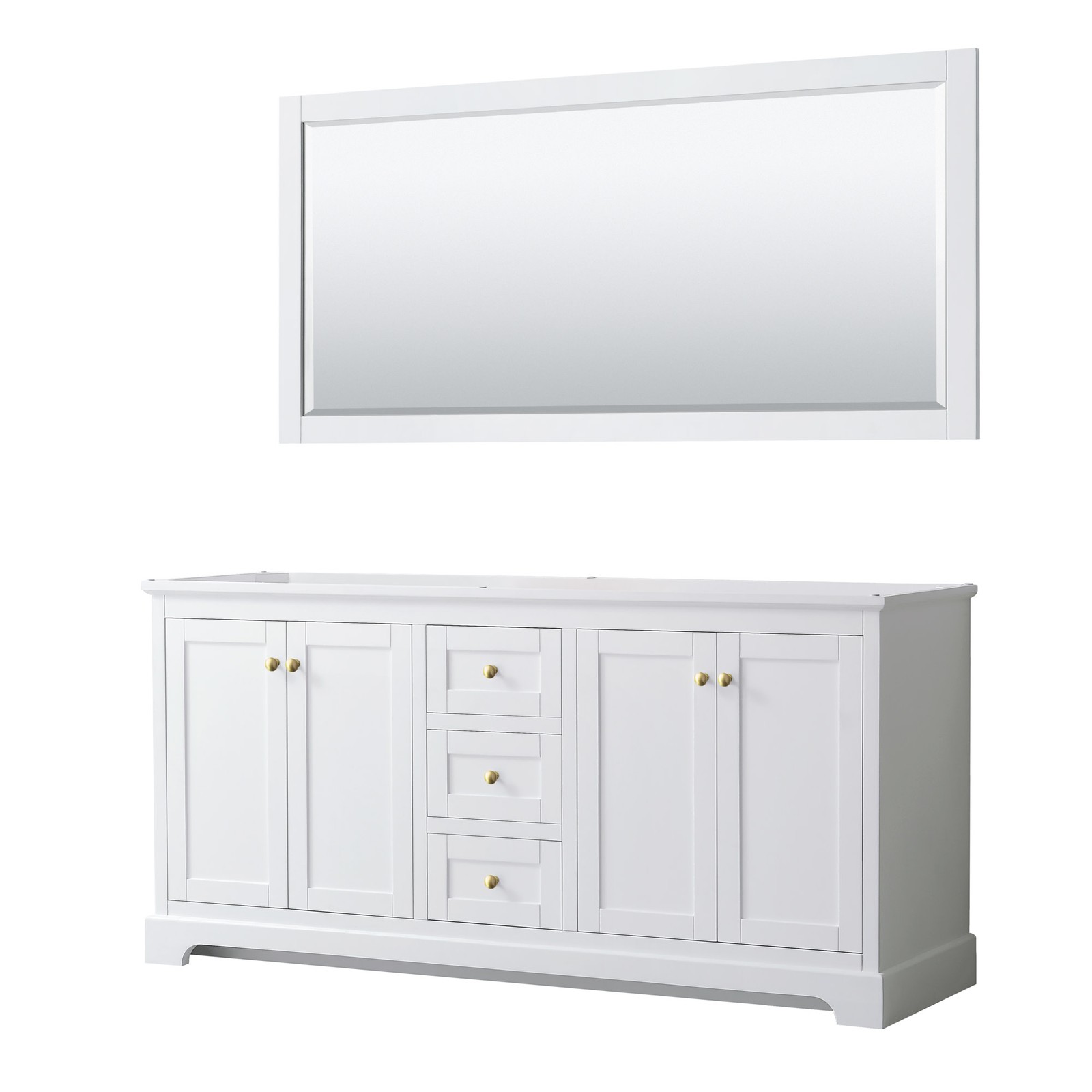 Wyndham Collection WCV232372DCXSXXM70 Avery 72″ Double – White / Brushed Gold