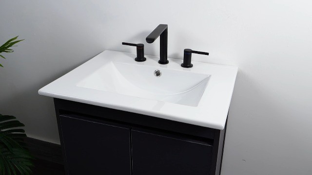 Classic Contemporary 30″ Rectangular Ceramic Vanity Top – 3-Hole Sink Basin, Whi