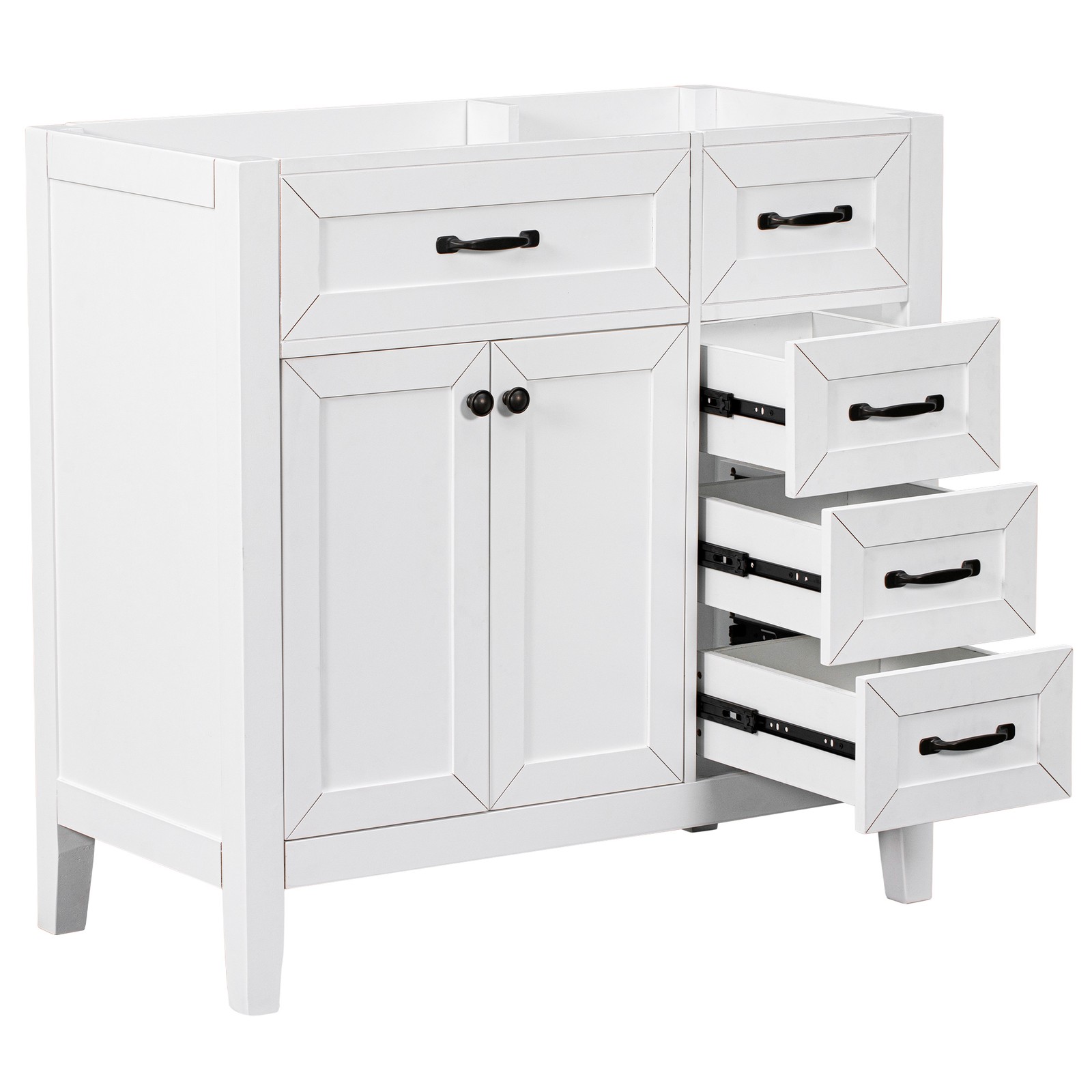 36″ Bathroom Vanity Base Only Cabinet with Drawers White