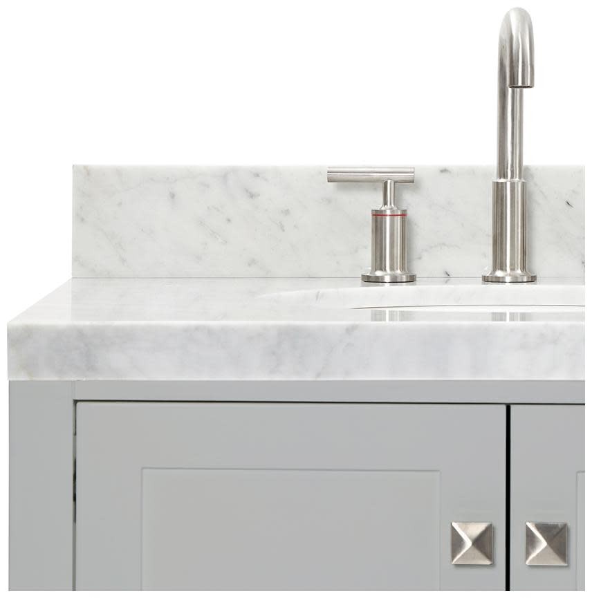 Ariel A072DCW5OVO Cambridge 72″ – Grey / Italian Carrara Marble Top / Brushed