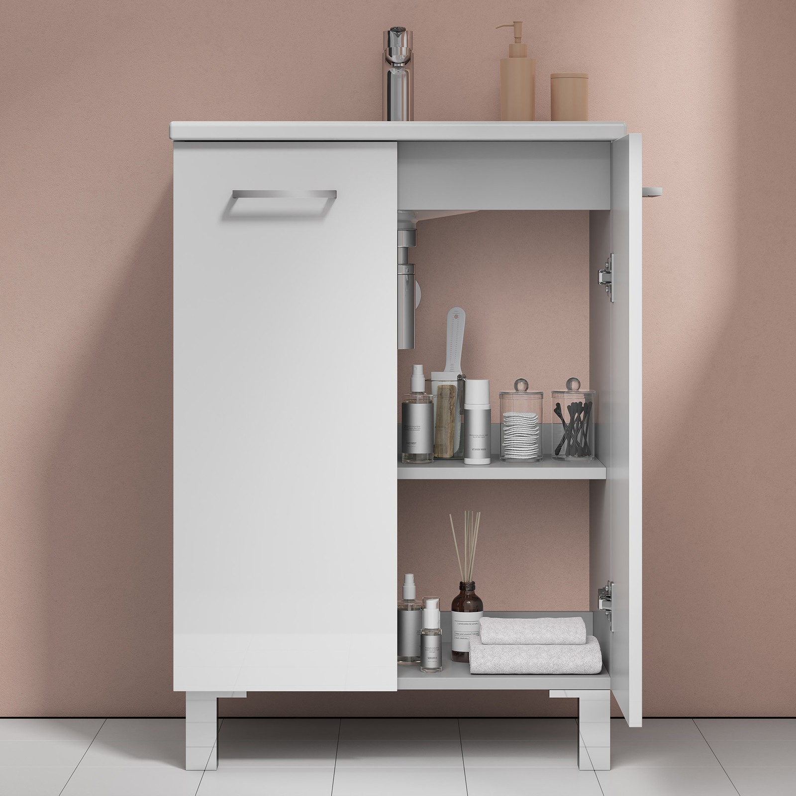 WS Bath Collections Logic 70 White Logic Complete Vanity Unit