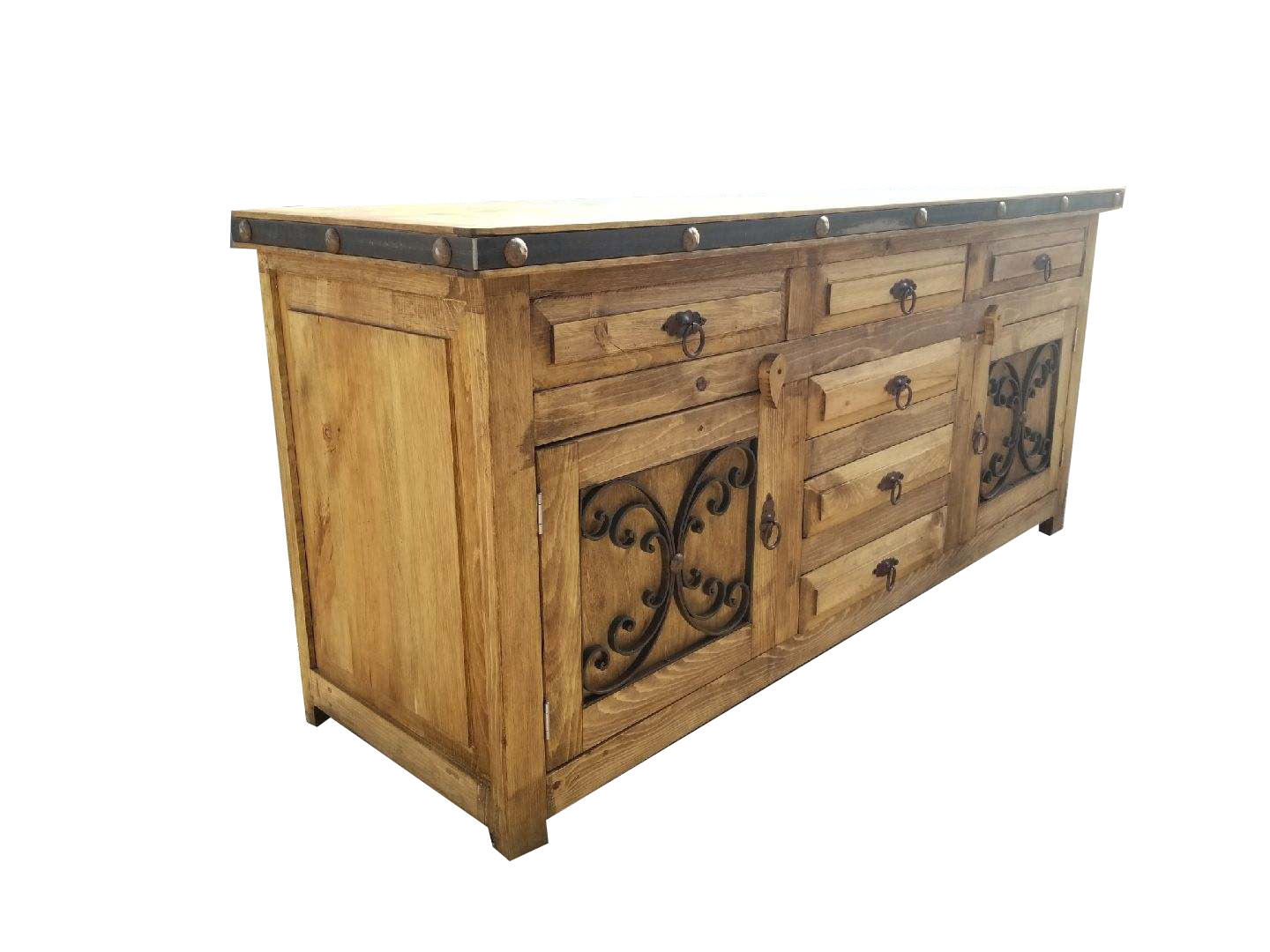 Rustic Red Wash Saint Andrew Metal Base Bathroom Vanity