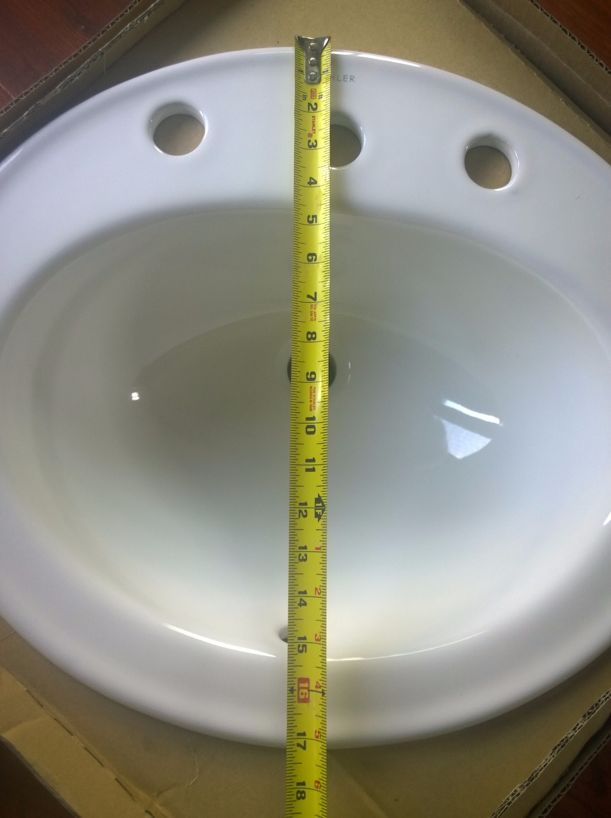 NIB Nice Kohler Pennington 2196-8-0 White 8″-Center Holes VANITY SINK