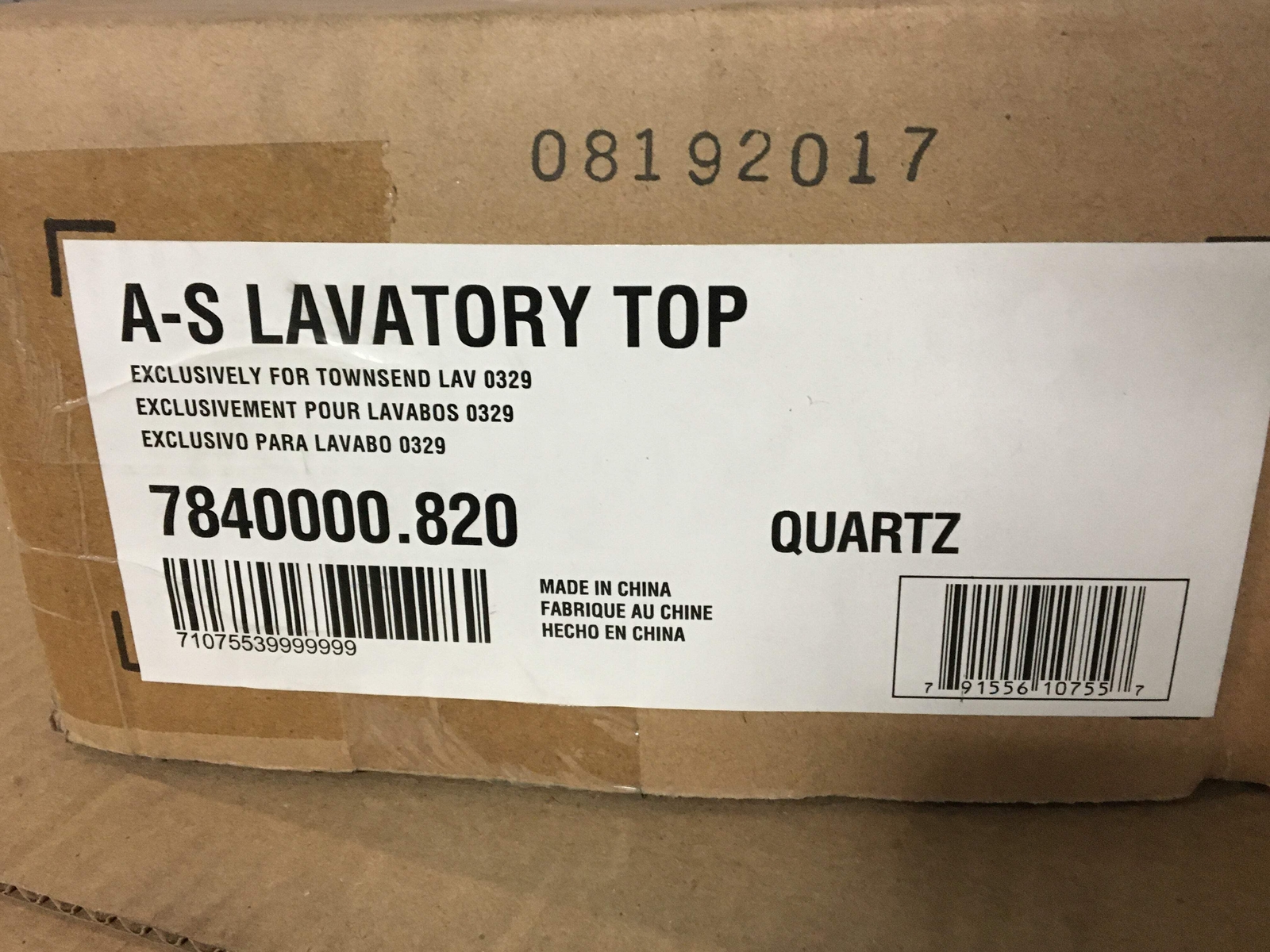 AMERICAN STANDARD 7840000.820 QUARTZ TOP FOR TOWNSEND LAVATORY TOP SINK 215305