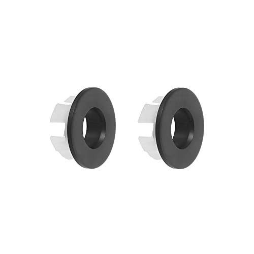 2 Pack Sink Overflow Ring Matte Black Bathroom Vanity Sink Overflow Cover
