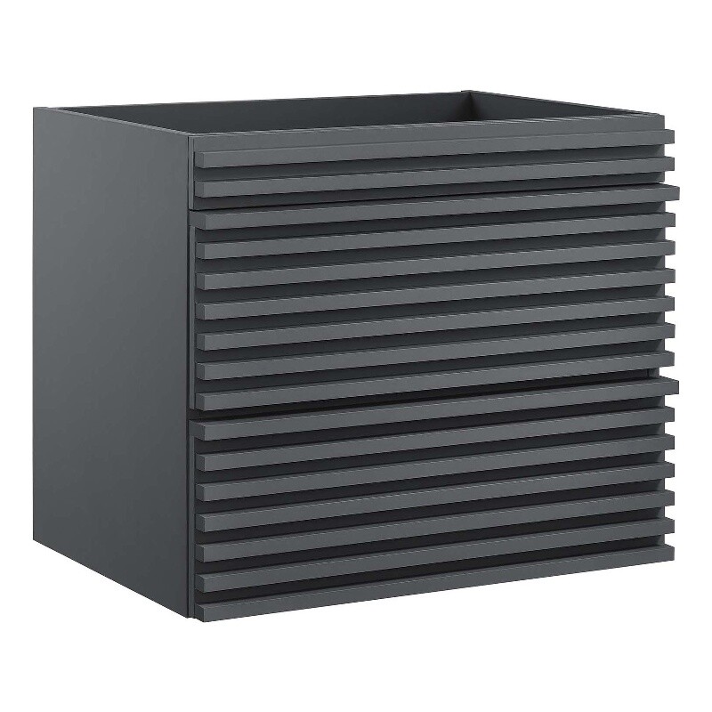 Modway Render 23.5″ MDF Wood Wall-Mount Bathroom Vanity Cabinet in Gray