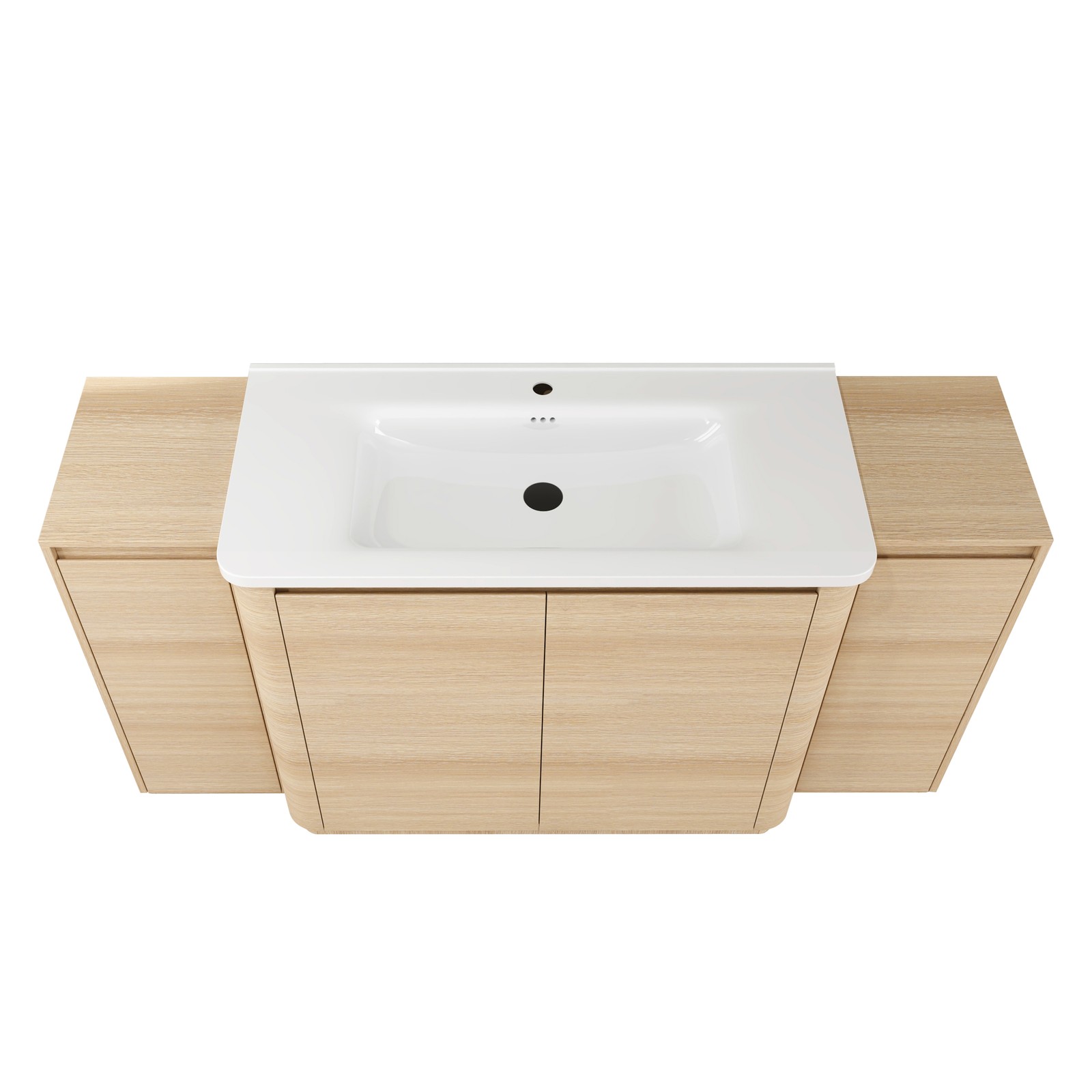 40in Plywood Freestanding Bathroom Vanity W/Ceramic Sink 2x Storage Cabinet Oak