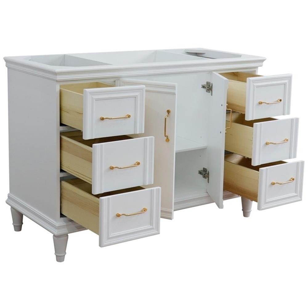 48 in. Single Wooden Vanity White Finish Cabinet Only