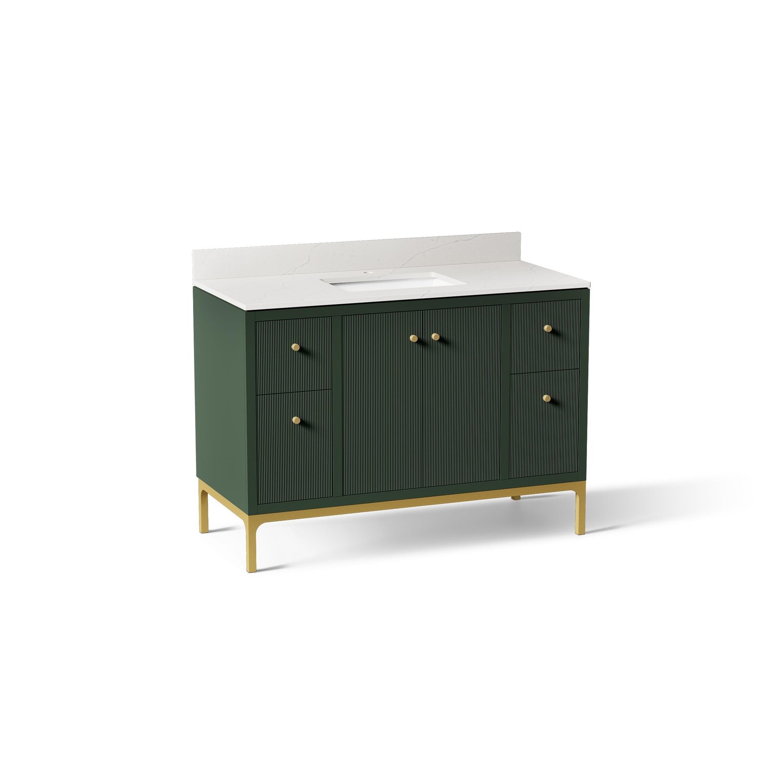 Kohler 32834-EMG Calpa™ 36″ Bathroom Vanity Cabinet with Sink and Quartz top-NEW