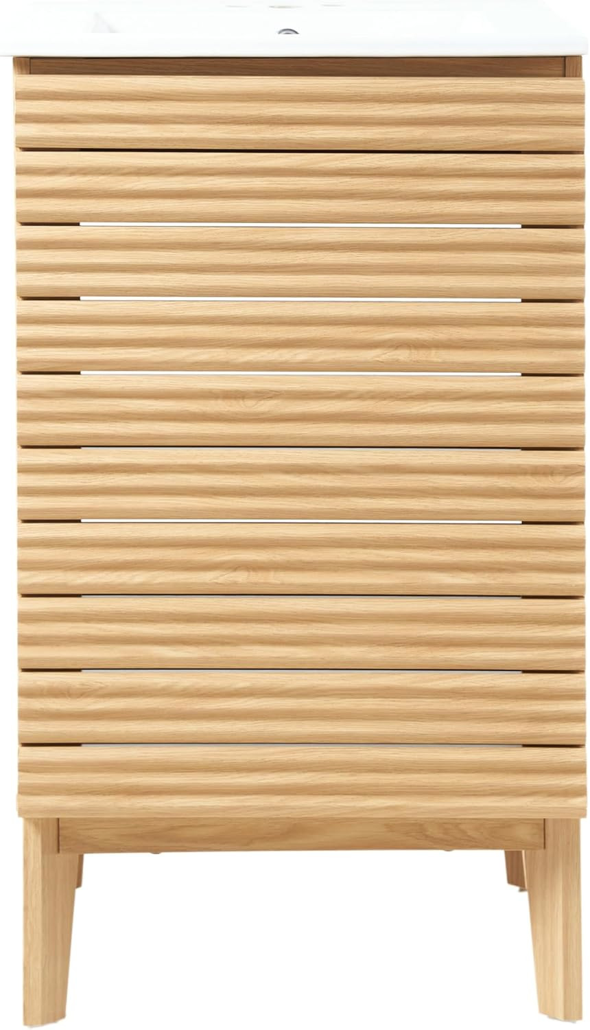 Chic Oak 2-Shelf Bath Vanity Cabinet – Modern Farmhouse Style, 20″ Wide