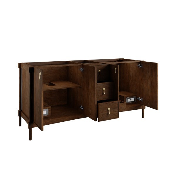 72″ James Martin Kinnsden D680-V72-SBK Double Vanity Cabinet Light Sable Oak